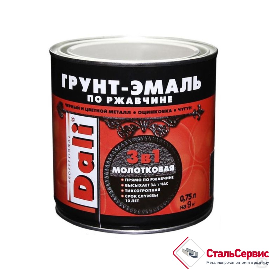 Эмаль молотковая DALI серебристая 0,75л.