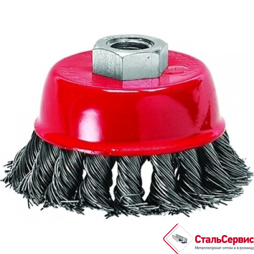 Щетка-чашка 65мм, гайка М14,стальная витая проволока 65мм