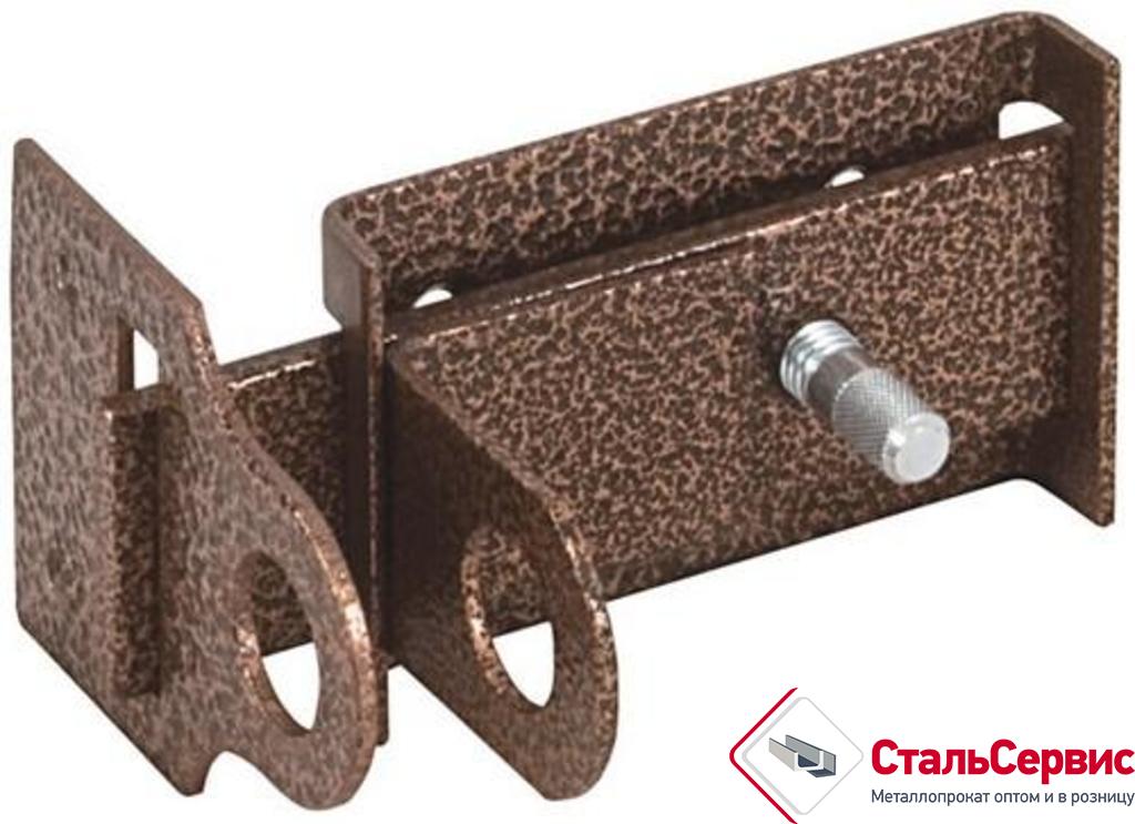 Засов накладной с проушинами,серебро