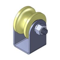Ролик КАПРОРЛОН d 70мм под УГОЛ на ПЛАТФОРМЕ Р2712