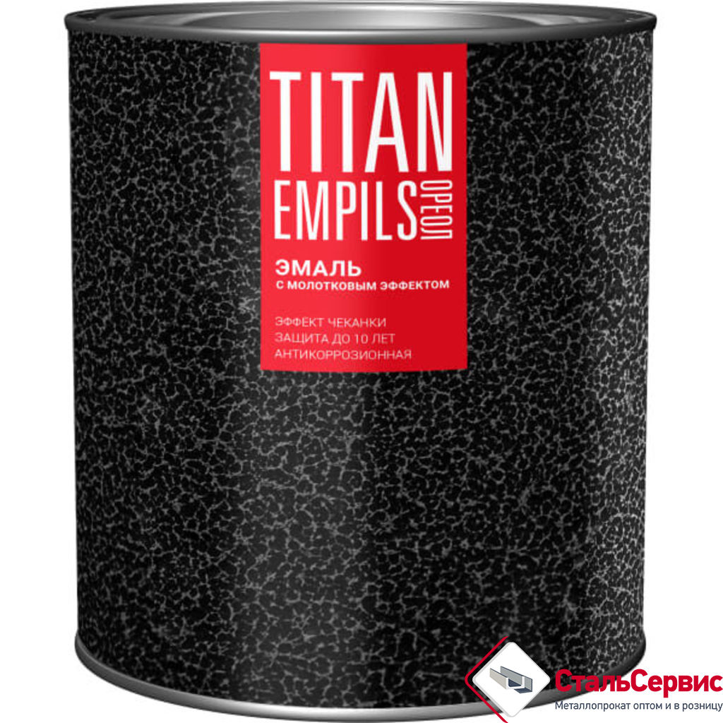 ОРЕОЛ TITAN Эмаль с молотковым эффектом черная 0,8кг