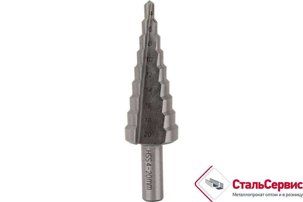 Сверло ступенчатое HSS по металлу ,9 ступений,4-20мм