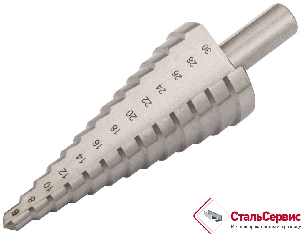 Сверло ступенчатое HSS по металлу ,13 ступений,6-30мм