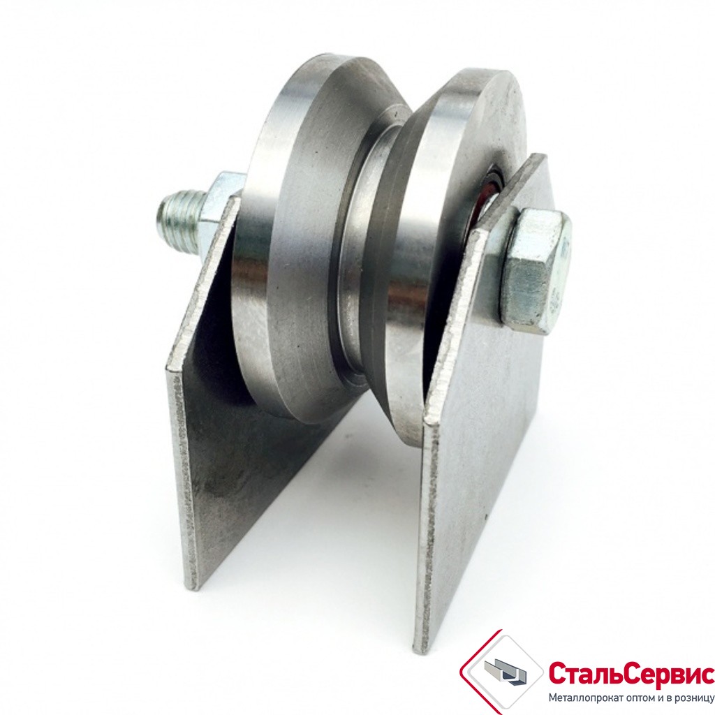 Ролик МЕТАЛЛ d 65мм под УГОЛ на ПЛАСТИНАХ Р3615