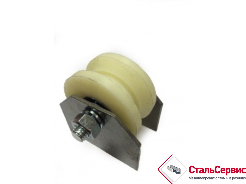 Ролик КАПРОРЛОН d 70мм под трубу d.3/4" на ПЛАСТИНЕ Р2708