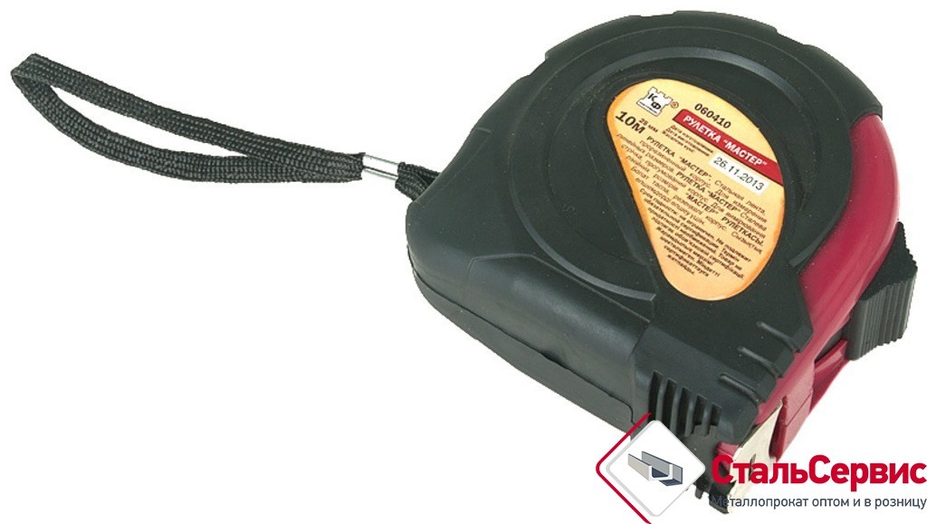 Рулетка 10мх25мм Мастер, прорезин.корпус