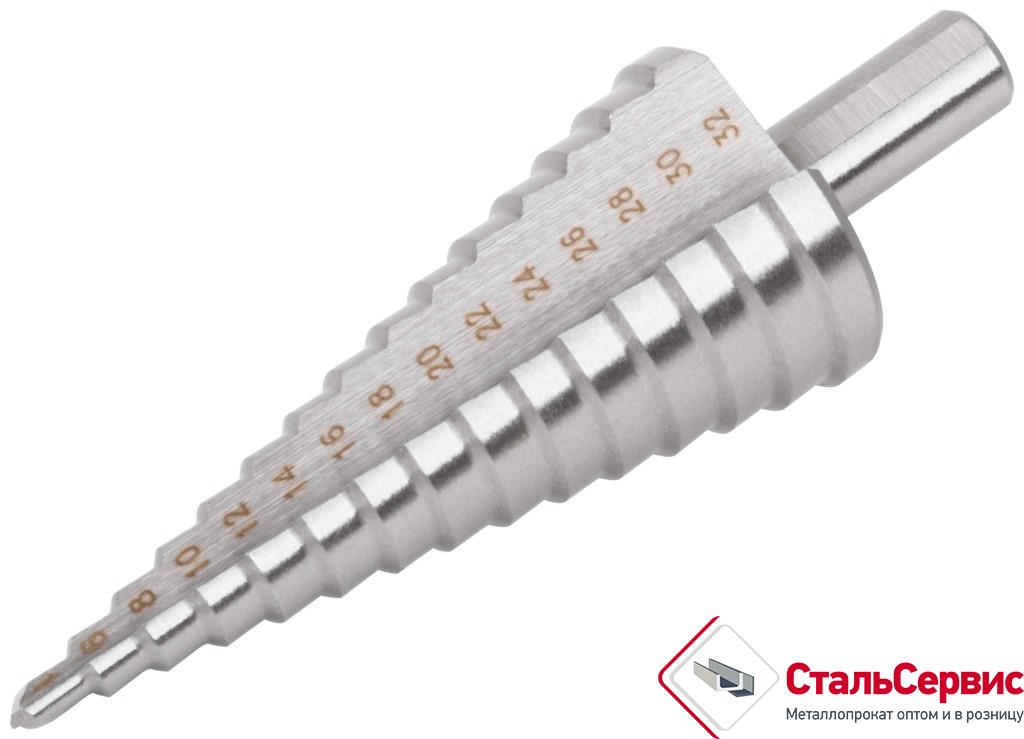 Сверло ступенчатое HSS по металлу ,15 ступений,4-32мм
