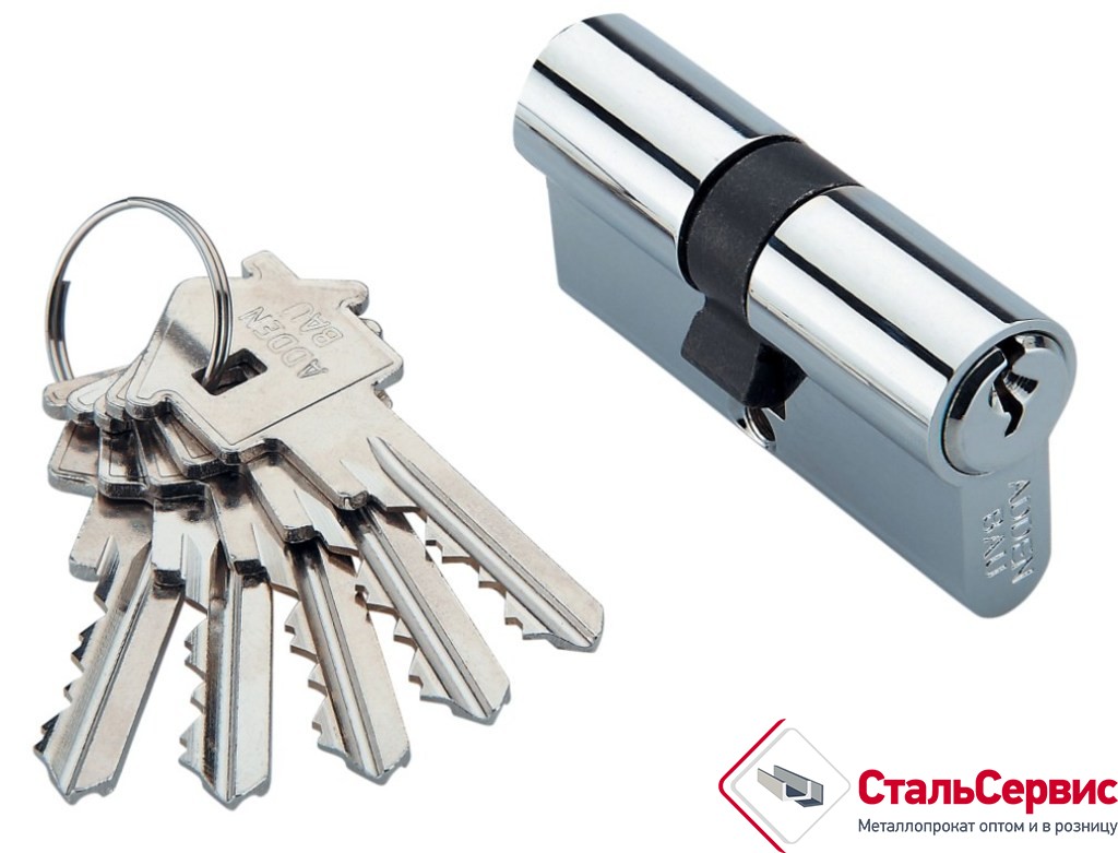 Цилиндр 60 мм ,ключ-ключ, хром