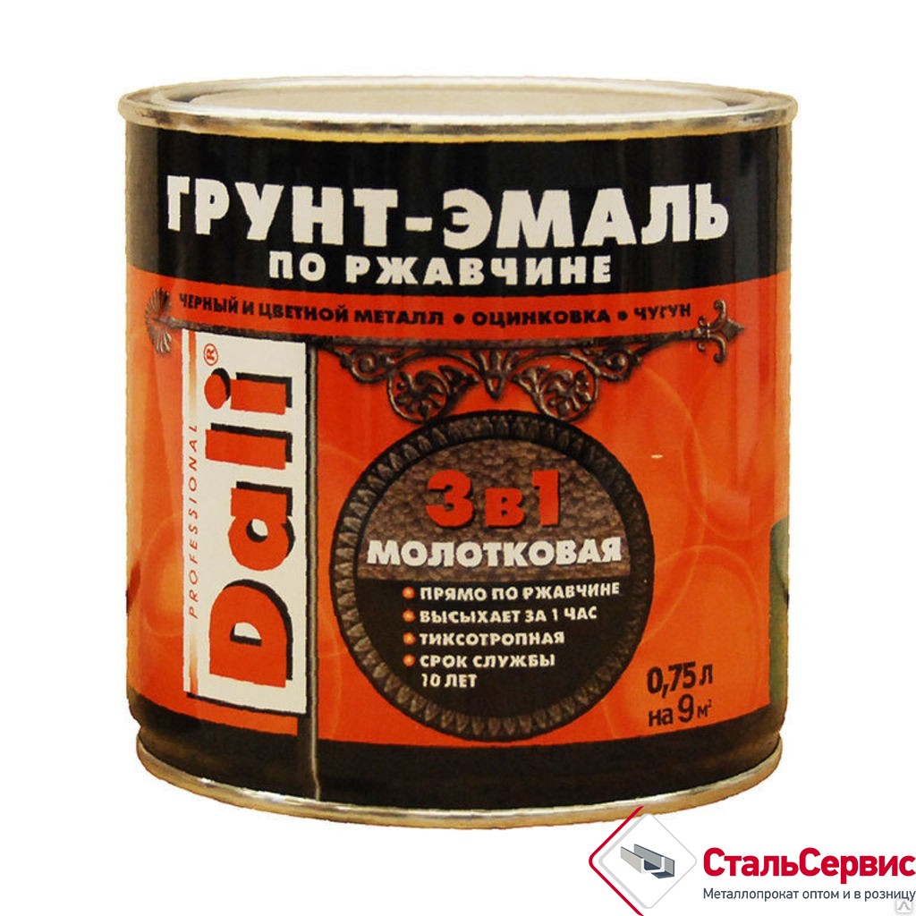 Эмаль молотковая DALI коричневая0,75л.