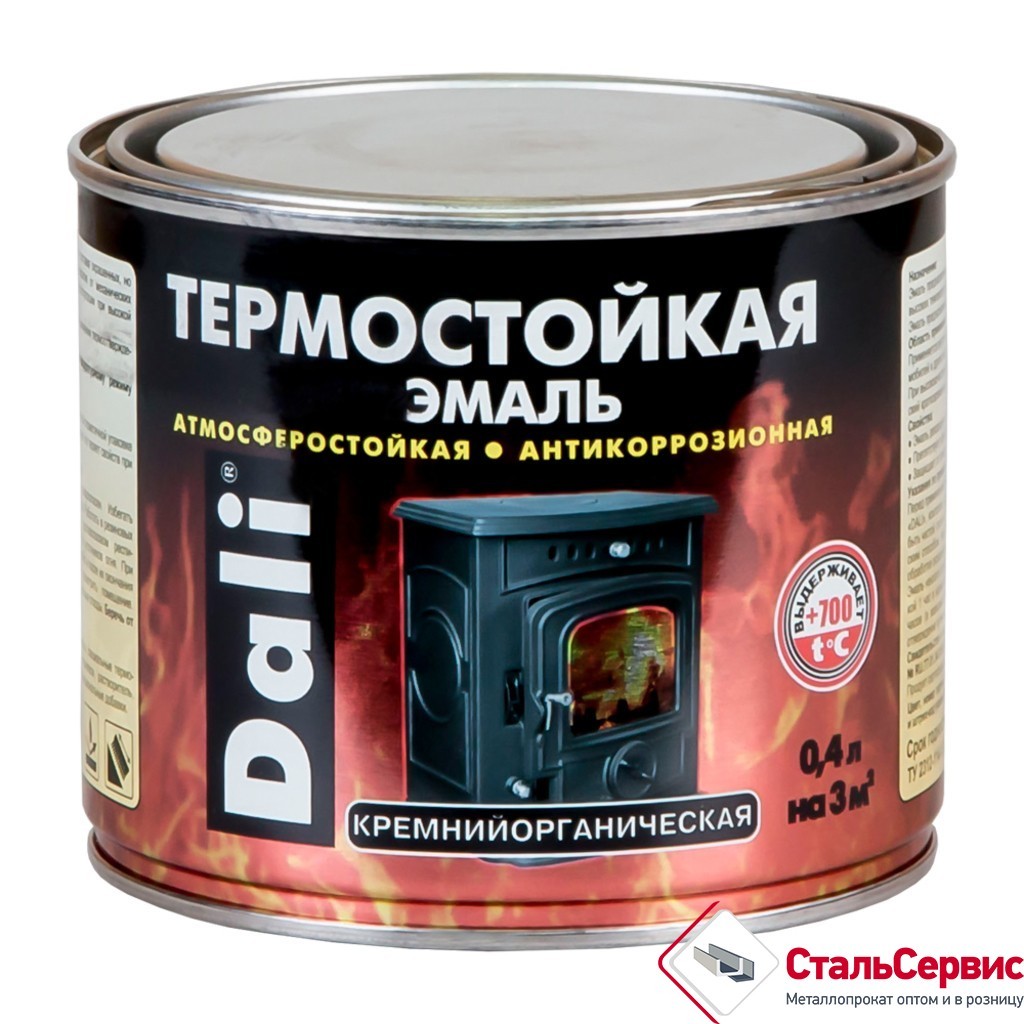 Эмаль термостойкая Dali черный 0,4л.